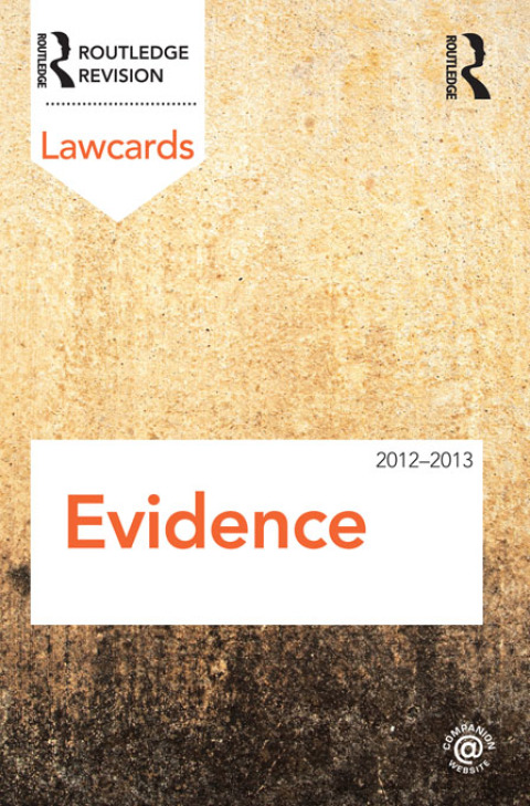 Cover image for book Evidence Lawcards 2012-2013
