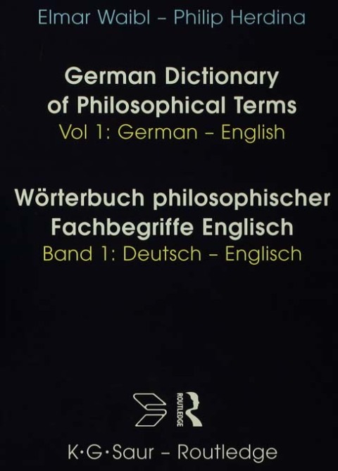 Cover image for book Dict Philos Terms Germ-Eng  V1
