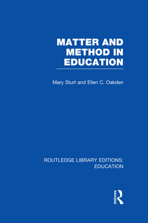 Cover image for book Matter and Method in Education