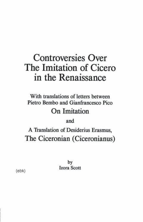 Cover image for book Controversies Over the Imitation of Cicero in the Renaissance