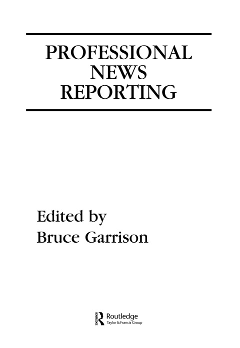 Cover image for book Professional News Reporting