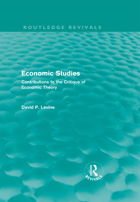 Cover image for book Economic Studies (Routledge Revivals)