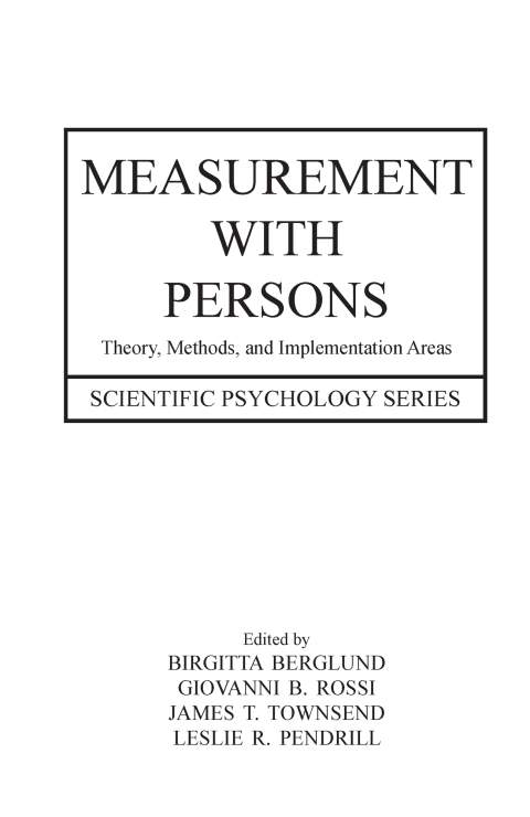 Cover image for book Measurement With Persons