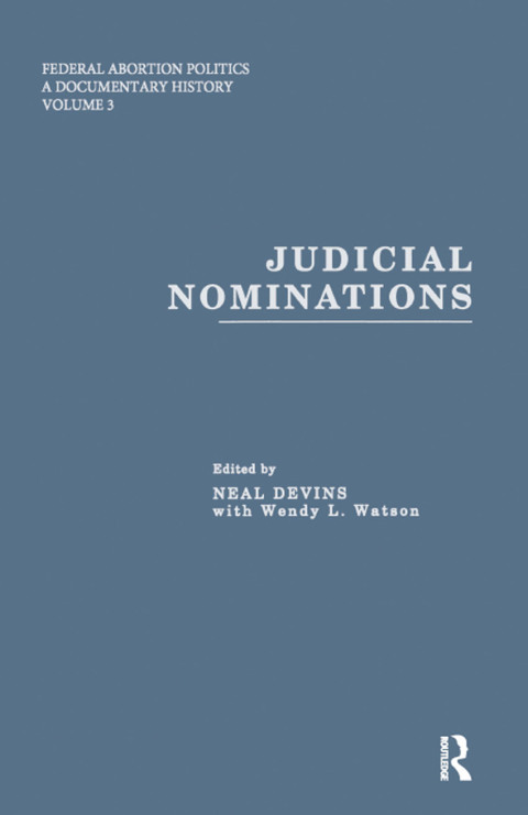 Cover image for book Judicial Nominations