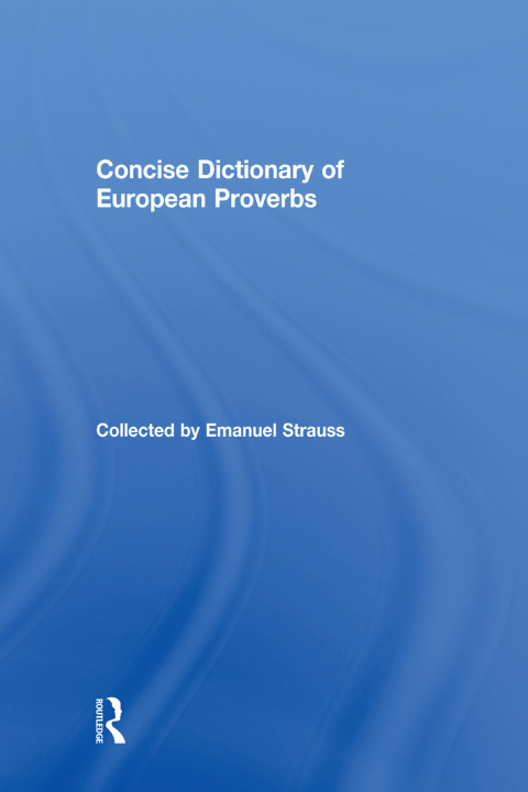 Cover image for book Concise Dictionary of European Proverbs