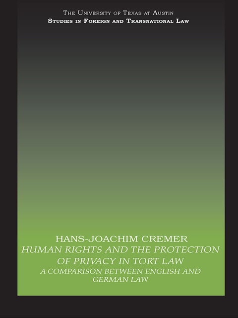 Cover image for book Human Rights and the Protection of Privacy in Tort Law