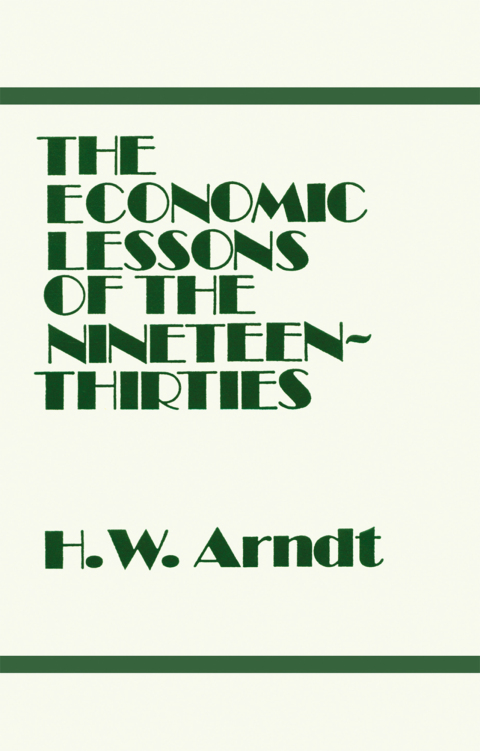 Cover image for book Economic Lessons of the 1930s