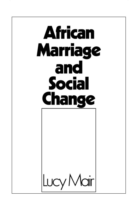 Cover image for book African Marriage and Social Change
