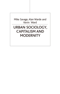 Cover image: Urban Sociology, Capitalism and Modernity 2nd edition 9780333971598