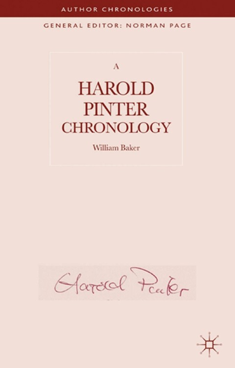 Cover image for book A Harold Pinter Chronology