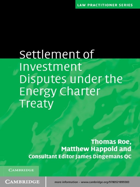 Cover image for book Settlement of Investment Disputes under the Energy Charter Treaty