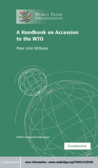 Cover image: A Handbook on Accession to the WTO 1st edition 9780521425940