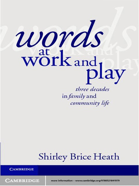 Cover image for book Words at Work and Play