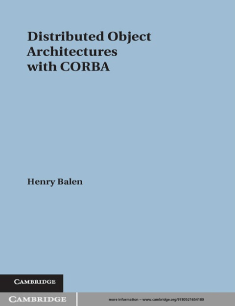 Cover image for book Distributed Object Architectures with CORBA