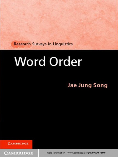 Cover image for book Word Order