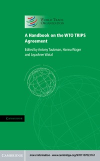 Cover image: A Handbook on the WTO TRIPS Agreement 1st edition 9781107023161