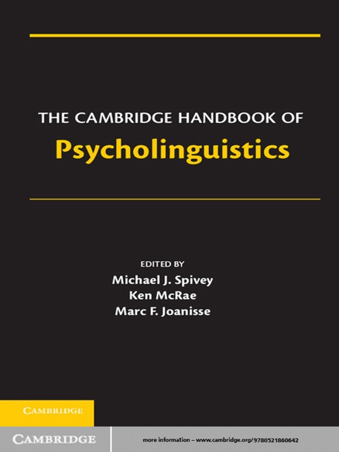 Cover image for book The Cambridge Handbook of Psycholinguistics