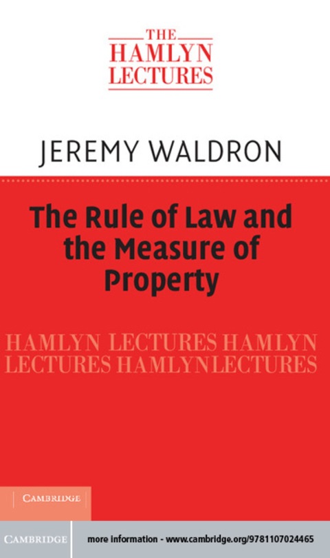 Cover image for book The Rule of Law and the Measure of Property