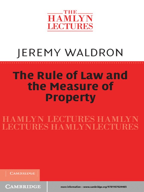 Cover image for book The Rule of Law and the Measure of Property
