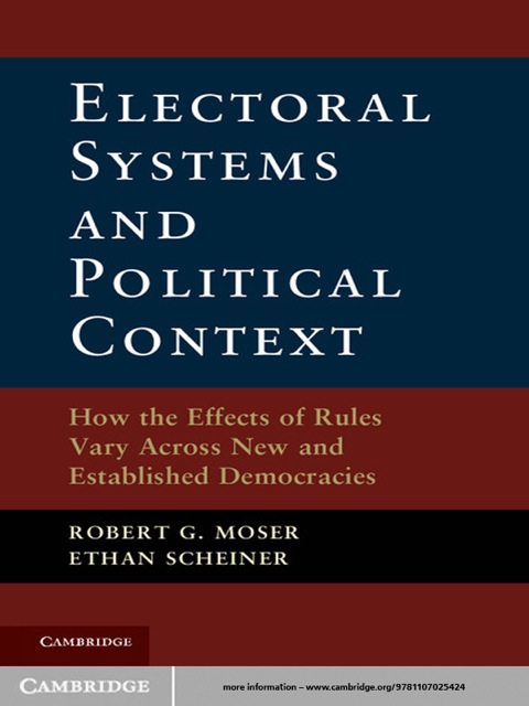 Cover image for book Electoral Systems and Political Context