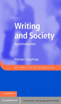 صورة الغلاف: Writing and Society 1st edition 9781107016422
