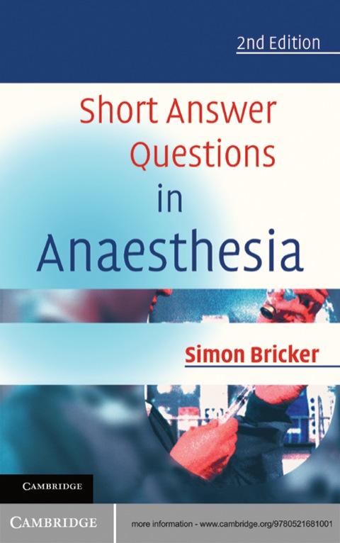 Cover image for book Short Answer Questions in Anaesthesia