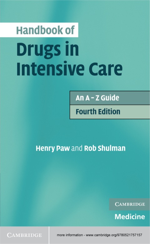 Cover image for book Handbook of Drugs in Intensive Care