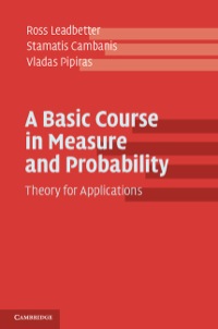 Cover image: A Basic Course in Measure and Probability 1st edition 9781107020405