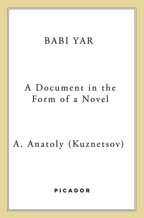 Cover image for book Babi Yar