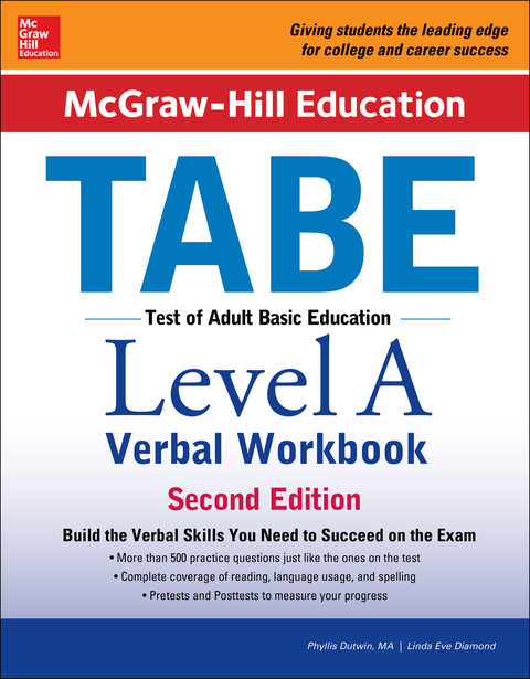 Cover image for book McGraw-Hill Education TABE Level A Verbal Workbook, 2nd edition
