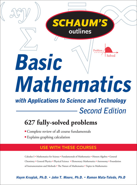 Cover image for book Schaum's Outline of Basic Mathematics with Applications to Science and Technology, 2ed