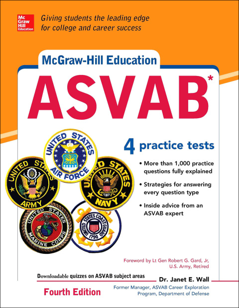 Cover image for book McGraw-Hill Education ASVAB with Downloadable Tests, Fourth Edition