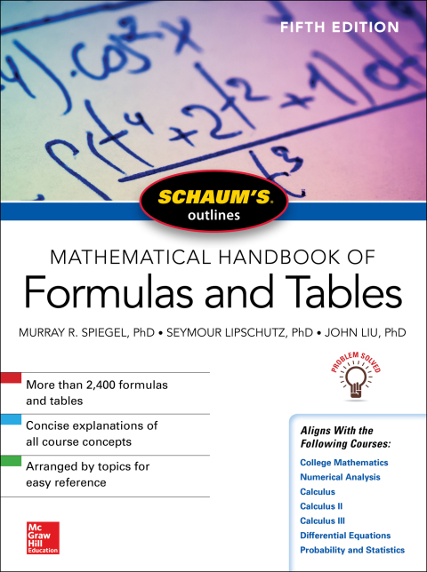 Cover image for book Schaum's Outline of Mathematical Handbook of Formulas and Tables