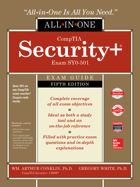 Cover image for book CompTIA Security  All-in-One Exam Guide (Exam SY0-501)