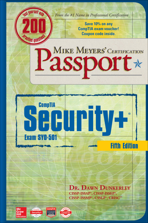 Cover image for book Mike Meyers' CompTIA Security+ Certification Passport, Fifth Edition  (Exam SY0-501)