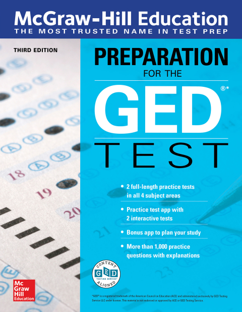 Cover image for book McGraw-Hill Education Preparation for the GED Test, Third Edition