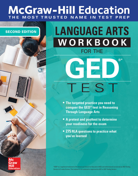 Cover image for book McGraw-Hill Education Language Arts Workbook for the GED Test, Second Edition