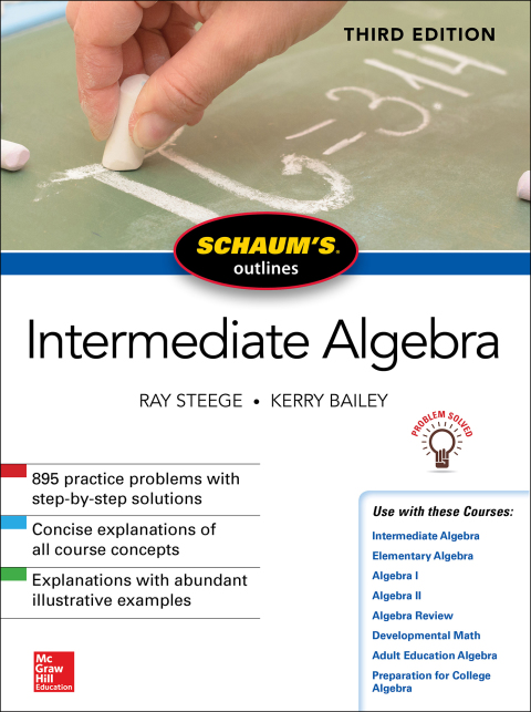 Cover image for book Schaum's Outline of Intermediate Algebra, Third Edition