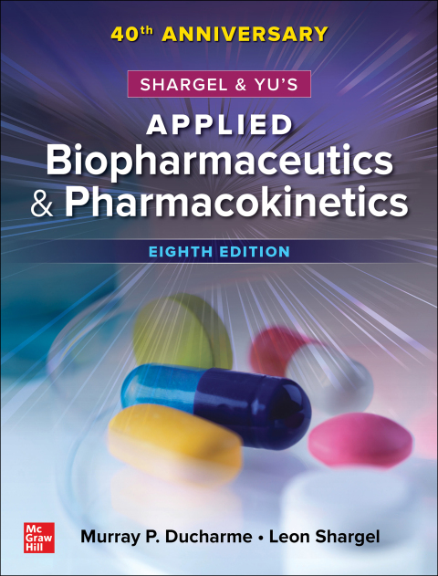 Cover image for book Shargel and Yu's Applied Biopharmaceutics & Pharmacokinetics, 8th Edition