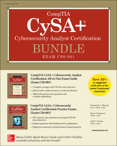 Cover image for book CompTIA CySA+ Cybersecurity Analyst Certification Bundle (Exam CS0-001)