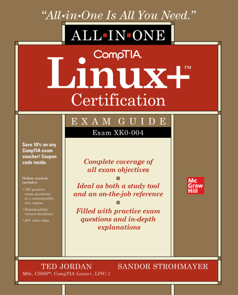 Cover image for book CompTIA Linux+ Certification All-in-One Exam Guide: Exam XK0-004