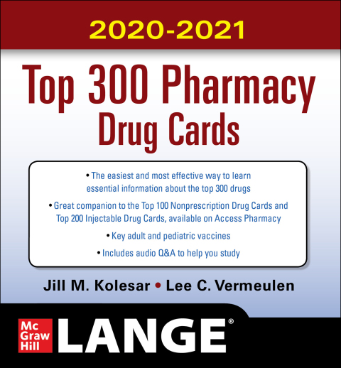 Cover image for book McGraw-Hill's 2020/2021 Top 300 Pharmacy Drug Cards