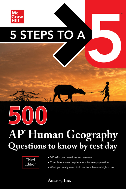 Cover image for book 5 Steps to a 5: 500 AP Human Geography Questions to Know by Test Day, Third Edition