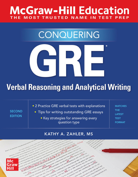 Cover image for book McGraw-Hill Education Conquering GRE Verbal Reasoning and Analytical Writing, Second Edition