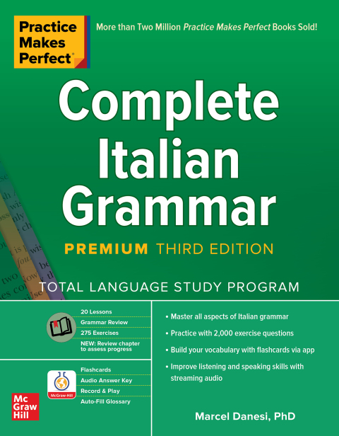 Cover image for book Practice Makes Perfect: Complete Italian Grammar, Premium Third Edition
