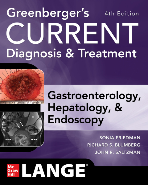 Cover image for book Greenberger's CURRENT Diagnosis & Treatment Gastroenterology, Hepatology, & Endoscopy, Fourth Edition