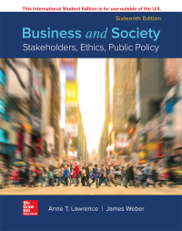 Cover image: Business and Society: Stakeholders, Ethics, Public Policy 16th edition 9781260565607
