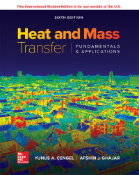 Cover image: Heat and Mass Transfer: Fundamentals and Applications 6th edition 9781260570007