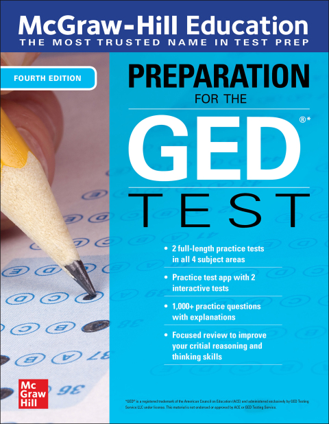 Cover image for book McGraw-Hill Education Preparation for the GED Test, Fourth Edition