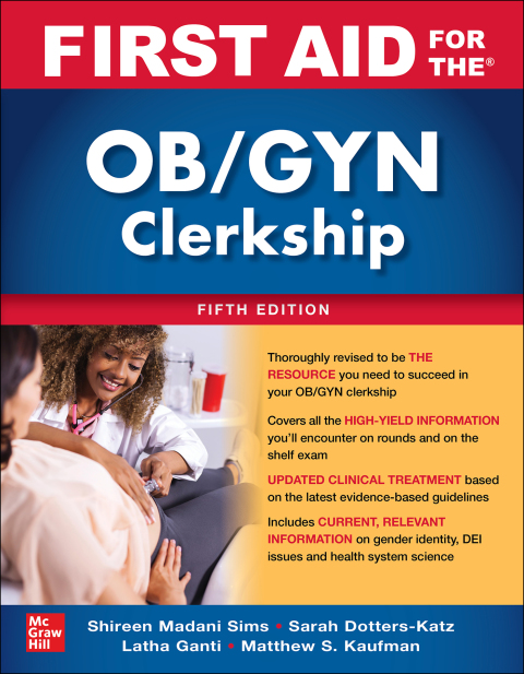 Cover image for book First Aid for the OB/GYN Clerkship, Fifth Edition